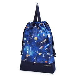 巾着 大 体操服袋（ネームタグ付き） 持ち手マチ付き 未来の惑星探査と宇宙船 N3385600