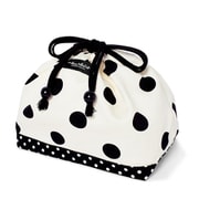 N3495300 [decor PolkaDot 巾着 中 マチ有りお弁当袋 polka dot large（twill・white）xpolka dot small（twill・black）]