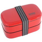 25 EDGE ランチボックス 弁当箱 オーバル 2段 800ml レッド 日本製 73721