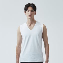 着るドラントクイックドライアンダーVネックノースリーブシャツ ホワイト LLサイズ C2JAA10201 LL