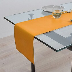 テーブルランナー・テーブルセンター （30cm×180cm） ラミネートタイプ 無地オックス・マンダリンオレンジ W2703220