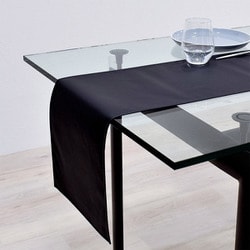 テーブルランナー・テーブルセンター （30cm×130cm） ラミネートタイプ 無地オックス・ブラック W2703910