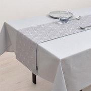 テーブルランナー・テーブルセンター （30cm×210cm） リバーシブルタイプ 綿100％ シルバーライト W2601230
