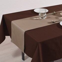 テーブルランナー・テーブルセンター （30cm×180cm） リバーシブルタイプ 綿100％ 無地オックス・サンドベージュ W2603520
