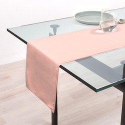 テーブルランナー・テーブルセンター （30cm×130cm） リバーシブルタイプ 綿100％ 無地オックス・パステルピンク W2604610