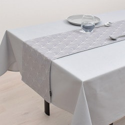 テーブルランナー・テーブルセンター （30cm×130cm） リバーシブルタイプ 綿100％ シルバーライト W2601210