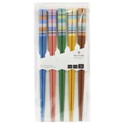 客用箸 カラーボーダー 5膳 すべり止め加工 23cm 日本製 67064