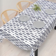 テーブルクロス (142cm×210cm) スタンダードタイプ 綿100% ブルーフィッシュ W4700520