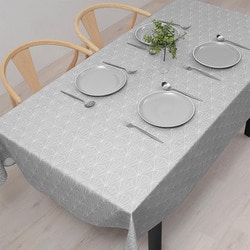 テーブルクロス （142cm×180cm） スタンダードタイプ 綿100％ シルバーライト W4701210