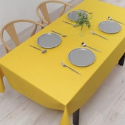 テーブルクロス (142cm×180cm) スタンダードタイプ 綿100% 無地オックス・シトロンイエロー W4703110