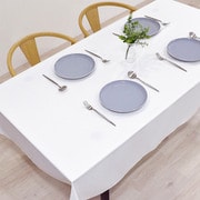 テーブルクロス (140cm×210cm) ラミネートタイプ 無地ツイル・ホワイト W4803720