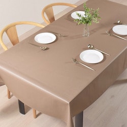 テーブルクロス （120cm×150cm） ラミネートタイプ 無地オックス・サンドベージュ W4803500