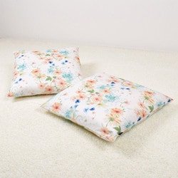 座布団カバー （55cm×59cm） 2枚セット パステルフローラル W3400900