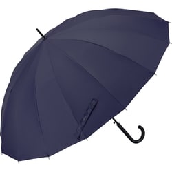 長傘 晴雨兼用 16K 花びらきジャンプ 65cm ジャンプ式 16本骨 UVカット加工 撥水加工 耐風 ダークネイビー U165-1120DN1-BB