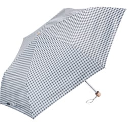 日傘 折りたたみ傘 晴雨兼用 ぺん細サンシェイド 50cm 手開き式 一級遮光 UVカット率99.9％ 遮熱効果 内側黒コーティング加工 ギンガムチェック グレー S350-1132GY2-BI