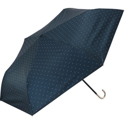日傘 折りたたみ傘 晴雨兼用 スレンダーハンドル UVブロック 50cm 手開き式 一級遮光 UVカット率99.9％ 遮熱効果 撥水加工 ドット ブラック S350-1135BK1-BG