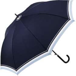 長傘 晴雨兼用 LIM スライドリブ 60cm A ボーダー ジャンプ式 UVカット加工 撥水加工 耐風 ダークネイビー U160-0714DN1-B8