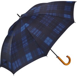 長傘 ベーシックジャンプ木手 65cm ジャンプ式 タータンチェック ネイビー U165-1138NV1-B3