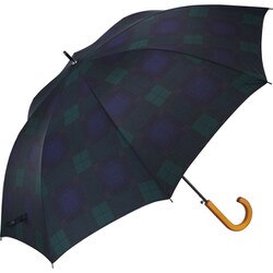 長傘 ベーシックジャンプ木手 65cm ジャンプ式 ブラックウォッチ ディープグリーン U165-1138DG1-B9