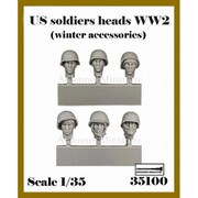 AR35100 1/35 WWII アメリカ スペアヘッドセット 冬季装備の兵士 6個入 [組立式プラスチックモデル]