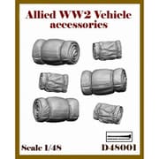 ARD48001 1/48 WWII 連合軍車両用アクセサリー 丸めた毛布/キャンバスシートセット 6個入 [プラモデル用パーツ]