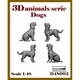 ARD48002 1/48 ジオラマアクセサリー 3D動物シリーズ イヌ 4個入 [組立式プラスチックモデル]