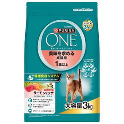 ピュリナワン キャット ドライフード 3kg 1歳以上 サーモン＆ツナ 美味を求める成猫用 [猫用 ドライフーズ]