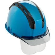 タジマ ヘルメット セフメット(セフ取付溝付ヘルメット) ブルー スモーク シールド付 HSBLCSSB