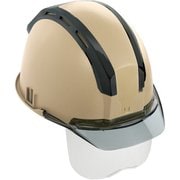 タジマ ヘルメット セフメット(セフ取付溝付ヘルメット) アースブラウン スモーク シールド付 HSEBCSSB