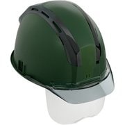 タジマ ヘルメット セフメット(セフ取付溝付ヘルメット) アースグリーン スモーク シールド付 HSEGCSSB