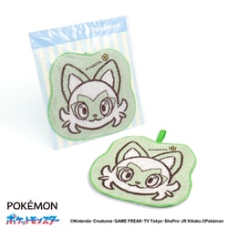 ポケットモンスター ダイカットフェイス 23cm×22cm グリーン タオルハンカチ ニャオハ 69-0030120