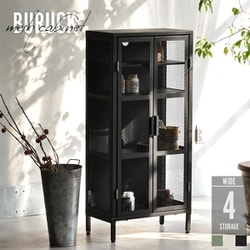 BURUCK ワイドメッシュキャビネット 4段 ベージュ BRLS0331KIBEG