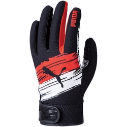 PUMA 人工皮革+シリコングリップ手袋 ブラックレッド LL CM-6501-BKRD-LL