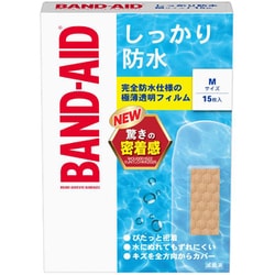 絆創膏 完全防水 透明フィルム 密着感 特殊加工パッド減菌済み バンドエイド しっかり防水 Mサイズ゛ 15枚