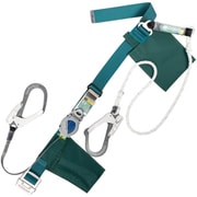 TSUYORON 胴ベルト型墜落制止用器具(巻取タイプ)ランヤード2丁掛け仕様 ロック機構付き2WAYリトラ・ロープ式 青緑 Lサイズ 幅50MM×長さ1400MM TB2TRL593SAF5931BGLJANBX