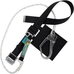 TSUYORON 胴ベルト型墜落制止用器具（ロープタイプ） LSA（八つ打ちロープ） 黒 Mサイズ 幅50MM×長さ1200MM TB-LSA-590C-BLK-M-JAN-BP