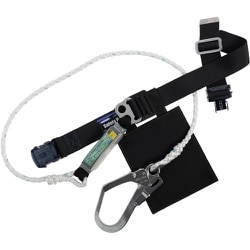 TSUYORON 胴ベルト型墜落制止用器具（ロープタイプ） LSA（八つ打ちロープ） 黒 Lサイズ 幅50MM×長さ1400MM ワンタッチバックル仕様 TB-LSA-OT590C-BLK-L-JAN-BP