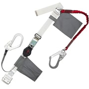 TSUYORON 胴ベルト型墜落制止用器具(巻取タイプ)補助ロープ2丁掛け仕様 ロック機構付きワン・ハンドリトラ+伸縮式補助ロープ 白 Sサイズ 幅50MM×長さ1100MM TB-ORL-2-593-NV-W-RE-S-JAN-BP