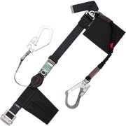 TSUYORON 胴ベルト型墜落制止用器具(巻取タイプ)補助ロープ2丁掛け仕様 ロック機構付きワン・ハンドリトラ+伸縮式補助ロープ 黒 Mサイズ 幅50MM×長さ1200MM TBORL2593SVNVBLKBKMJANBP