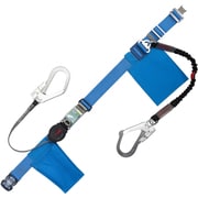 TSUYORON 胴ベルト型墜落制止用器具(巻取タイプ)補助ロープ2丁掛け仕様 ロック機構付きワン・ハンドリトラ+伸縮式補助ロープ 青 Lサイズ ワンタッチバックル仕様 TBORL2OT593NVBL4BKLJANBP