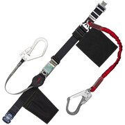 TSUYORON 胴ベルト型墜落制止用器具(巻取タイプ)補助ロープ2丁掛け仕様 ロック機構付きワンハンドリトラ+伸縮式補助ロープ 黒 SSサイズ 幅50MM×長さ1000MM TBORL2OT593NVBLKRESSJANBP