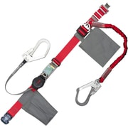 TSUYORON 胴ベルト型墜落制止用器具(巻取タイプ)補助ロープ2丁掛け仕様 ロック機構付きワンハンドリトラ+伸縮式補助ロープ 赤 Sサイズ 幅50MM×長さ1100MM TBORL2OT593NVRRESJANBP