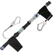 TSUYORON 胴ベルト型墜落制止用器具(巻取タイプ)ランヤード2丁掛け仕様 ロック機構付きワンハンドリトラ・2WAYリトラ 黒 Lサイズ 幅50MM×長さ1400MM TBORL2OT593TRLTBLKLJANBP