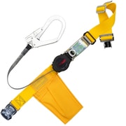 TSUYORON 胴ベルト型墜落制止用器具(巻取タイプ)ロック機構付き ワン・ハンドリトライト 黄 Mサイズ 幅50MM×長さ1200MM ワンタッチバックル仕様 TB-ORL-OT593-Y-M-JAN-BP