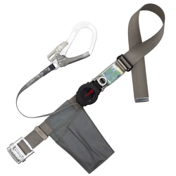 TSUYORON 胴ベルト型墜落制止用器具（巻取タイプ）ロック機構付き ワン・ハンドリトラ シルバー Mサイズ 幅50MM×長さ1200MM TB-ORN-599-SL1-M-JAN-BP