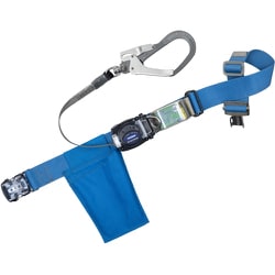 TSUYORON 胴ベルト型墜落制止用器具（巻取タイプ）ロック機構なし リトライト 青 Mサイズ 幅50MM×長さ1200MM ワンタッチバックル仕様 TB-RL-OT593K-BL4-M-JAN-BP