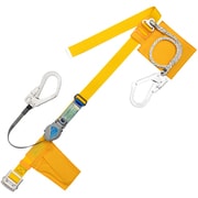 TSUYORON 胴ベルト型墜落制止用器具(巻取タイプ)補助ロープ2丁掛け仕様 ロック機構付き2WAYリトラ・ロープ 黄 LLサイズ 幅50MM×長さ1600MM 130KG対応型 TBTRL2593SYLL(130KG)JANBX