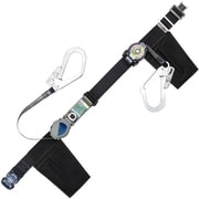 TSUYORON 胴ベルト型墜落制止用器具(巻取タイプ)補助ロープ2丁掛け仕様 ロック機構付き2WAYリトラ+巻取式補助ロープ 黒 Mサイズ 幅50MM×長さ1200MM TBTRL2OT593SRBTBLKMJANBP