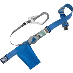 TSUYORON 胴ベルト型墜落制止用器具（巻取タイプ）ロック機構付き 2WAYリトライト 青 Mサイズ 幅50MM×長さ1200MM ワンタッチバックル仕様 TB-TRL-OT593K-BL4-M-JAN-BP
