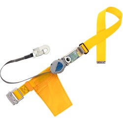 TSUYORON 胴ベルト型墜落制止用器具（巻取タイプ）ロック機構付き 2WAYリトラ 黄 Mサイズ 幅50MM×長さ1200MM TB-TRN-551-Y-M-JAN-BX